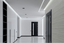 A modern house with white walls