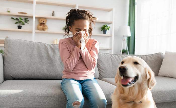 girl sneezing