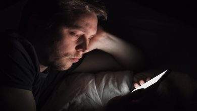 front view late phone bad habit concept